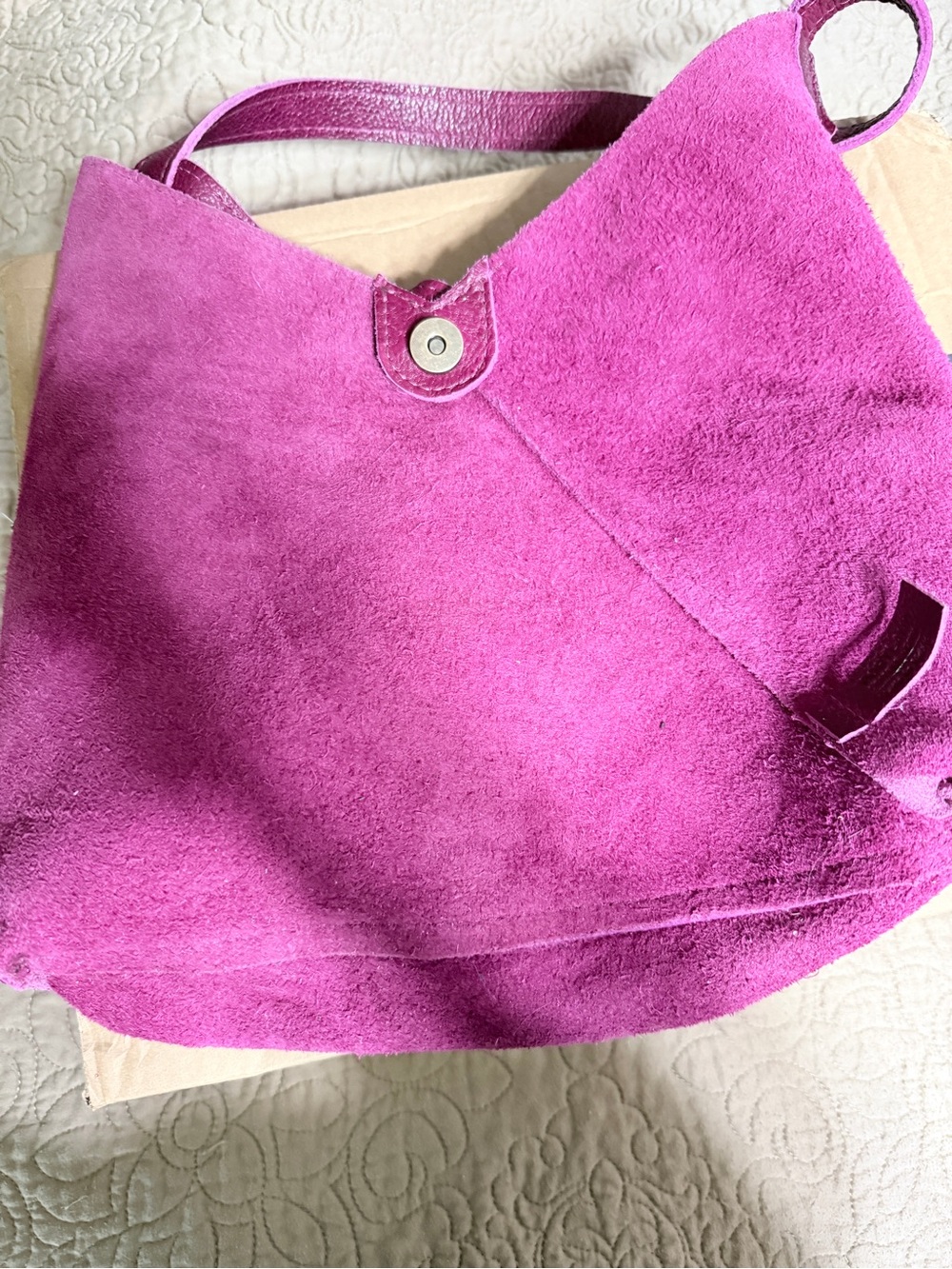 Portland Leather Naomi shoulder bag in Orchid with hide stamp Like new - Picture 8 of 16